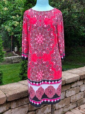 Chico's Shift Dress with Medallion Paisley Print - Size 1